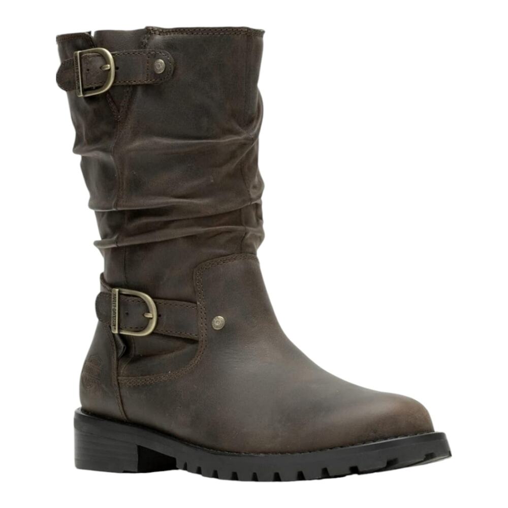 Harley-Davidson Women's 9" Almand Waterproof Boot Grey Brown D84792‎ Size 10 New